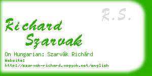 richard szarvak business card